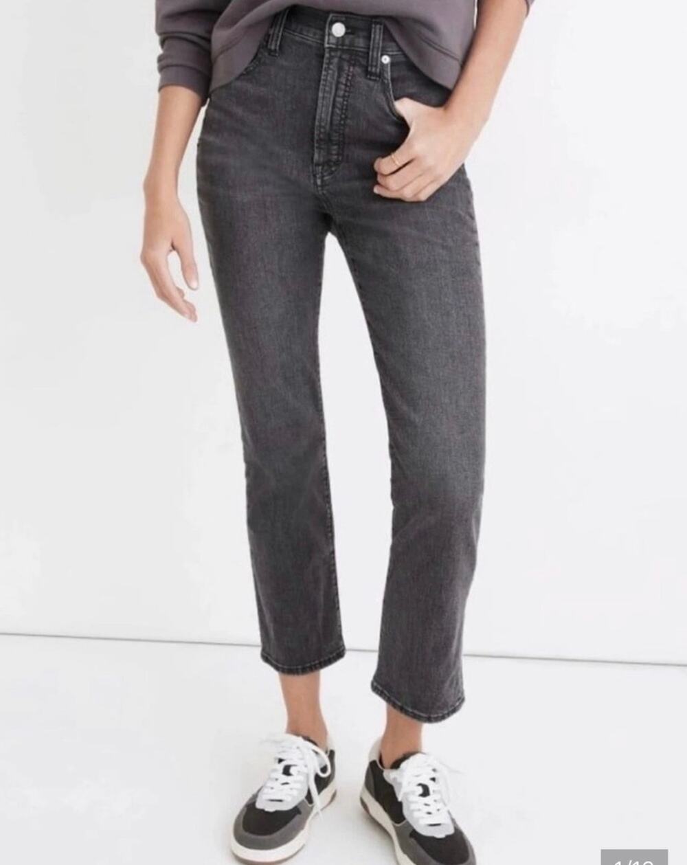 Madewell Cali Demi Boot Jeans Black Washed Size 28